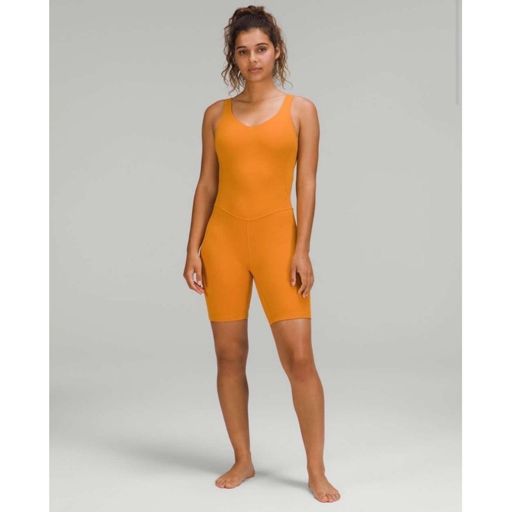 NWT Lululemon Align 8” Bodysuit Onesie size 4 Autumn Orange Nulu Yoga Activewear